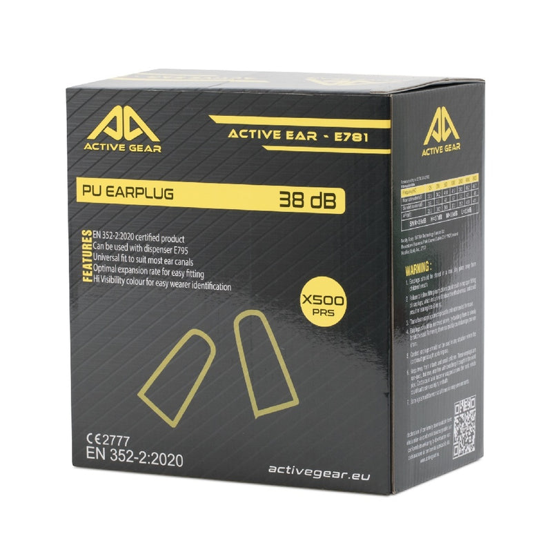 Active Gear E781 Ωτοασπίδες σφουγγαράκια 500 ζευγαριών