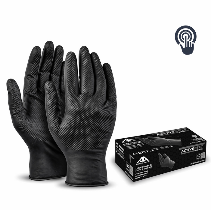 Gripster Skins Disposable Nitrile Gloves Black 
