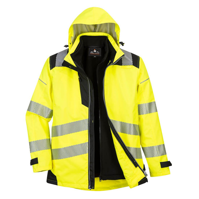 Portwest PW365 3 in 1 reflective/ fluorescent waterproof jacket