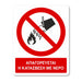 Απαγορεύεται η κατάσβεση με νερό - Σήμα ασφαλείας με πρόσθετο τίτλο - A04 - Horosimansi