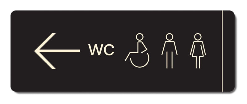 Copy of Πινακίδα Ξενοδοχείου WC για όλους Αριστερά HTA103 - Horosimansi