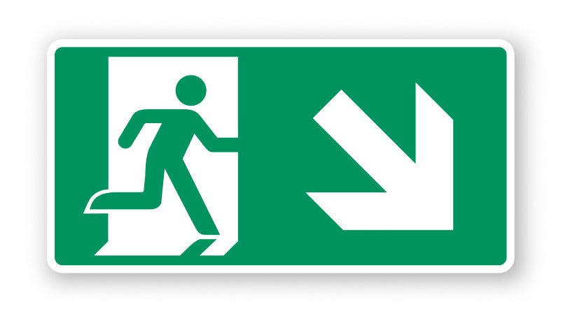 Rescue Sign | Lower Right Escape Route E06 — Horosimansi