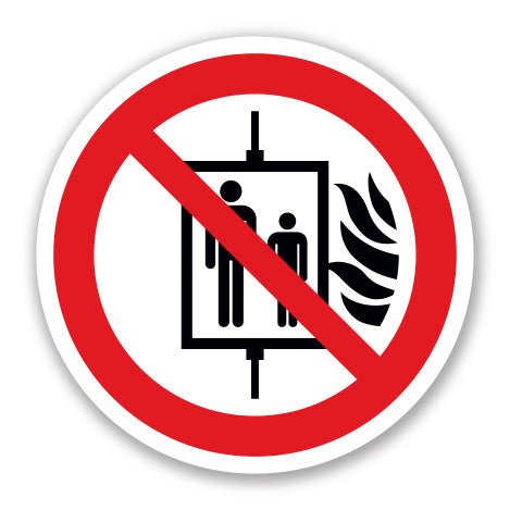 Πινακίδα Απαγόρευσης Απαγορεύεται η Χρήση του Ανελκυστήρα εν Ώρα Πυρκαγιάς A42 - Horosimansi