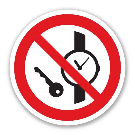 Πινακίδα Απαγόρευσης Απαγορεύονται τα Ρολόγια και τα Μεταλλικά Αντικείμενα A39 - Horosimansi