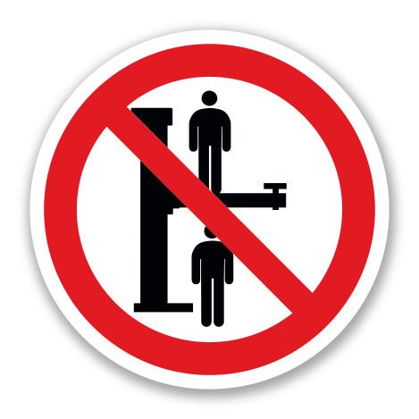 Πινακίδα Απαγόρευσης Μην Στέκεστε Πάνω ή Κάτω από Ανυψωτικά Μηχανήματα A31 - Horosimansi