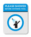 Πινακίδα Ξενοδοχείου Please Shower HTA109 - Horosimansi