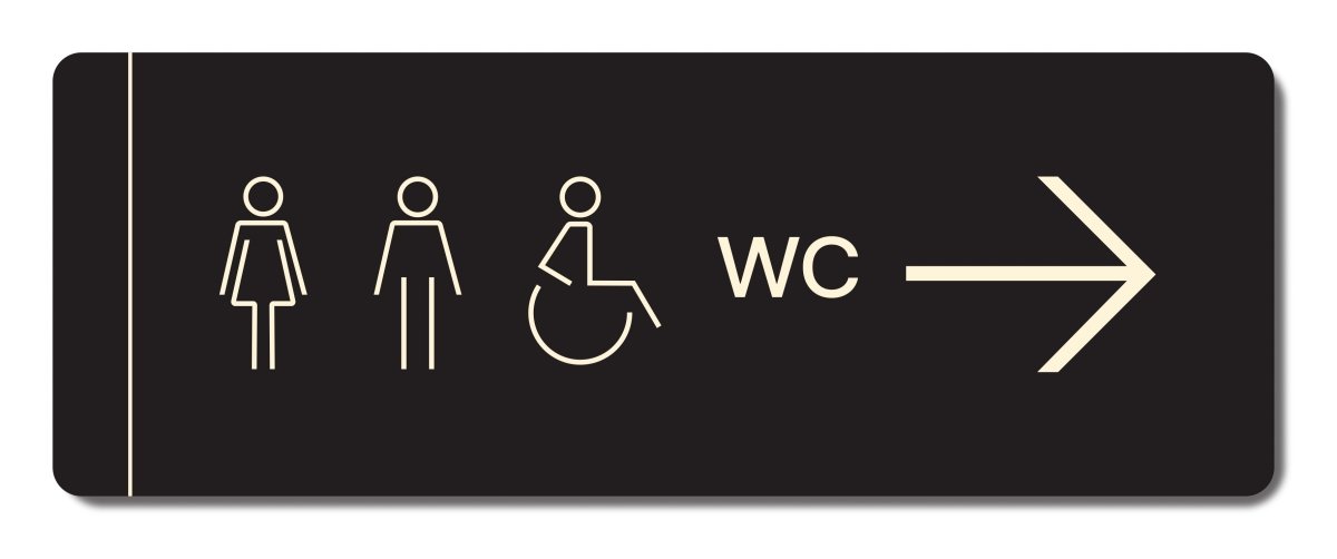 Πινακίδα Ξενοδοχείου WC για όλους Δεξιά HTA38 - Horosimansi